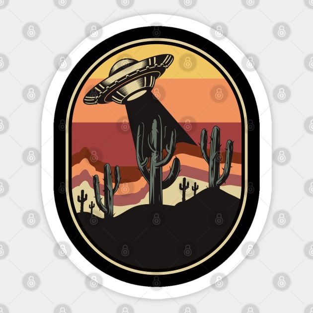 Desert alien Ufo Sticker by Dylante